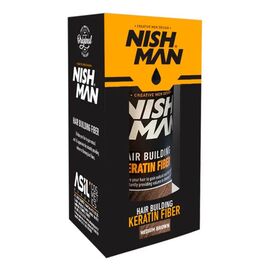 Пудра для залисин Nishman Hair Building Keratin Fiber medium brown коричнева 21г, фото 