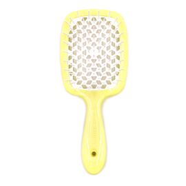 Гребінець Janeke Superbrush The Original Italian Patent Small жовтий з білим, фото 