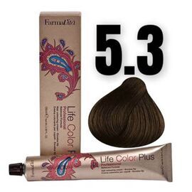 Стійка крем-фарба FarmaVita Life Color Plus 5.3, Світло-золотистий каштан, 100 мл, Номер краски: 5.3, фото 