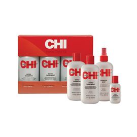 Набір CHI infra stylist kit Шампунь 355мл + термозахисна маска-кондиціонер 355мл + кондиціонер-спрей 355мл + шовк 59мл, фото 