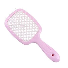 Гребінець Janeke Superbrush The Original Italian Patent рожевий з білим, фото 