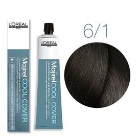 Стійка фарба для волосся L'Oreal Professionnel Majirel Cool Cover 6.1,Темний блондин попелястий, 50 мл, Об'єм: 50 мл, Номер краски: Cool Cover 6.1, фото 