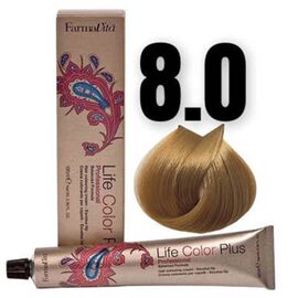 Стійка крем-фарба FarmaVita Life Color Plus 8.0, Світлий блондин, 100 мл, Номер краски: 8.0, фото 