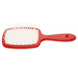 Гребінець Janeke Superbrush The Original Italian Patent червоний з білим, фото 