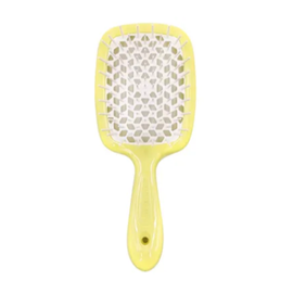 Гребінець Janeke Superbrush The Original Italian Patent нюдова жовта з білим, фото 