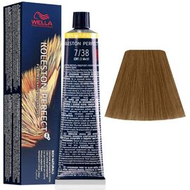 Фарба для волосся Wella Professionals Koleston Perfect ME+ Pure Naturals 7/38, Блондин золотисто-перлинний, 60 мл, Номер краски: 7/38, фото 