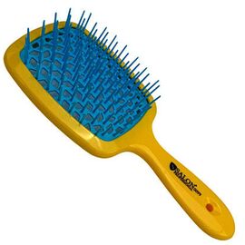 Щітка масажна силіконова Salon Professional жовто-блакитна, фото 