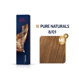 Фарба для волосся Wella Professionals Koleston Perfect ME+ Pure Naturals 8/01, Світлий блонд натуральний попелястий, 60 мл, Номер краски: 8/01, фото 