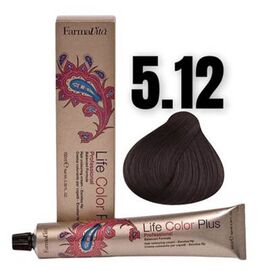 Стійка крем-фарба FarmaVita Life Color Plus 5.12, Світло-каштановий попелястий ірис, 100 мл, Номер краски: 5.12, фото 