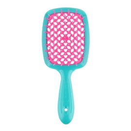 Гребінець Janeke Superbrush The Original Italian Patent Small бірюзовий з рожевим, фото 