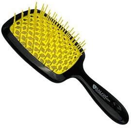 Щітка масажна силіконова Salon Professional чорно-жовта, фото 