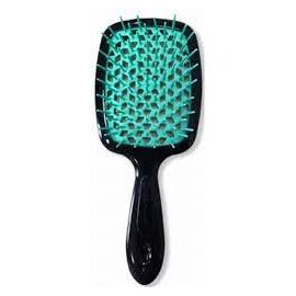 Гребінець Janeke Superbrush The Original Italian Desing чорно-бірюзовий, фото 