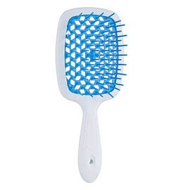 Гребінець Janeke Superbrush The Original Italian Desing білий з блакитним, фото 