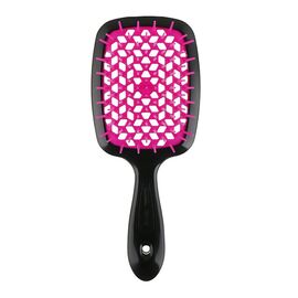 Гребінець Janeke Superbrush The Original Italian Patent Small чорний з фуксією, фото 