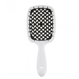 Гребінець Janeke Superbrush Original Italian Patent Small білий з чорним, фото 