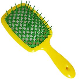 Гребінець Janeke Superbrush The Original Italian Desing жовтий з зеленим, фото 