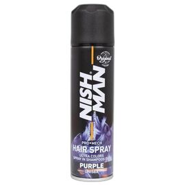 Спрей для волосся фарбуючий Nishman Hair Coloring Spray PURPLE фіолетовий, 150 мл, фото 