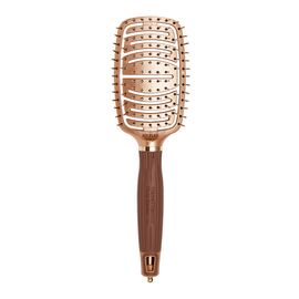 Щітка Olivia Garden EXPERT CARE FLEX Nylon Bristles Gold&Brown, фото 