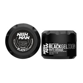 Гель для маскування сивого волосся Nishman Black Gel White Coverage чорний колір, 300 мл, фото 