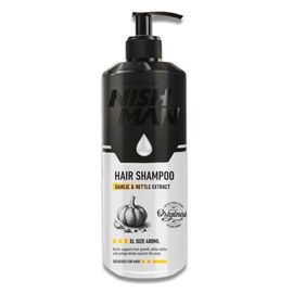 Шампунь від випадіння волосся з екстрактом часнику та кропиви Nishman Garlic & Nettle Extract Hair Shampoo, 480 мл, фото 