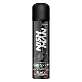 Фарбуючий спрей для волосся Чорний Nishman Hair Spray Black, 150 мл, фото 