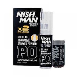 Пудра для укладання волосся Nishman Styling Powder P0, 20 г з розпилювачем + запасний флакон 20 г, фото 