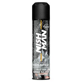 Спрей для волосся фарбуючий Nishman Hair Coloring Spray Silver срібний (з блиском), 150 мл, фото 