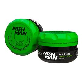 Матова глина для укладання волосся Nishman Matte Hair Styling Clay Wax Keratin M2, 150 мл, Об'єм: 150 мл, фото 