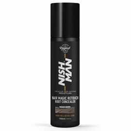 Спрей для маскування сивини Nishman Hair Magic Retouch Root Concealer "Medium Brown",100 мл, фото 