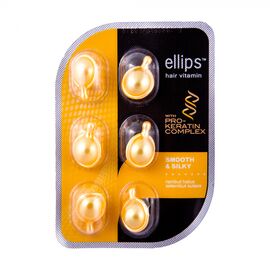 Вітаміни для волосся "Бездоганний шовк" з про-кератиновим комплексом Ellips Hair Vitamin Smooth & Silky With Pro-Keratin Complex,6*1 мл, Об'єм: 6*1 мл, фото 