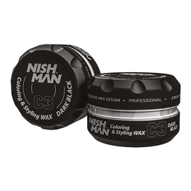 Тонуючий віск для укладання волосся Nishman Coloring & Styling Wax C3 Dark Black,100 мл, фото 