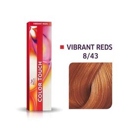 Безаміачна фарба для волосся Wella Professionals Color Touch Vibrant Reds 8/43, Світлий блондин мідно-золотистий, 60 мл, Номер краски: 8/43, фото 