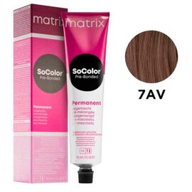 Стійка фарба для волосся Matrix SoColor Pre-Bonded 7AV,  Блондин Попелясто Перламутровий, 90 мл, Номер краски: 7AV, фото 