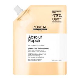 Шампунь для інтенсивного відновлення пошкодженого волосся L'Oreal Professionnel Serie Expert Absolut Repair Gold Quinoa + Protein Shampoo, рефіл формат 500 мл, фото 