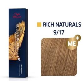 Фарба для волосся Wella Professionals Koleston Perfect ME+ Pure Naturals 9/17,  Дуже світлий блонд попелястий коричневий, 60 мл, Номер краски: 9/17, фото 