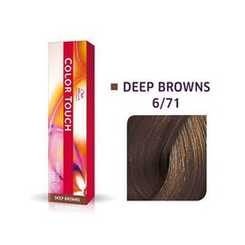 Безаміачна фарба для волосся Wella Professionals Color Touch Deep Browns 6/71, Темний блондин коричнево-попелястий, 60 мл, Номер краски: 6/71, фото 
