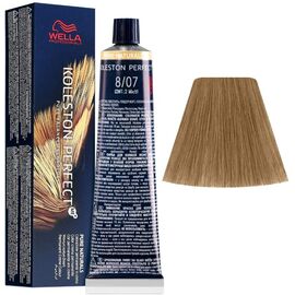 Фарба для волосся Wella Professionals Koleston Perfect ME+ Pure Naturals 8/07, Світлий блонд натуральний коричневий, 60 мл, Номер краски: 8/07, фото 