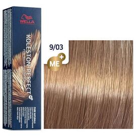 Фарба для волосся Wella Professionals Koleston Perfect ME+ Pure Naturals 9/03, Дуже світлий блонд натуральний золотистий, 60 мл, Номер краски: 9/03, фото 