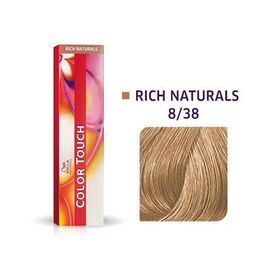 Безаміачна фарба для волосся Wella Professionals Color Touch Rich Naturals 8/38, Світлий блондин золотисто-перлинний, 60 мл, Номер краски: 8/38, фото 