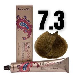Стійка крем-фарба FarmaVita Life Color Plus 7.3,  Блондин золотистий, 100 мл, Номер краски: 7.3, фото 