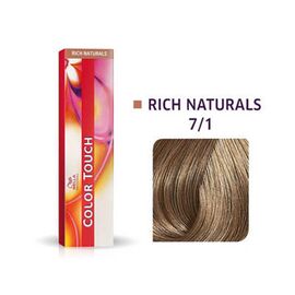 Безаміачна фарба для волосся Wella Professionals Color Touch Rich Naturals 7/1, Блондин попелястий , 60 мл, Номер краски: 7/1, фото 