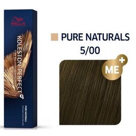 Фарба для волосся Wella Professionals Koleston Perfect ME+ Pure Naturals 5/00, Світлий шатен натуральний інтенсивний, 60 мл, Номер краски: 5/00, фото 