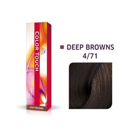 Безаміачна фарба для волосся Wella Professionals Color Touch Deep Browns 4/71, Шатен коричневий попелястий, 60 мл, Номер краски: 4/71, фото 