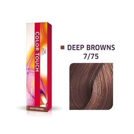 Безаміачна фарба для волосся Wella Professionals Color Touch Deep Browns 7/75, Блондин коричнево-махагоновий, 60 мл, Номер краски: 7/75, фото 