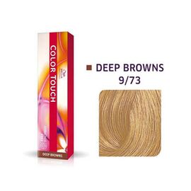 Безаміачна фарба для волосся Wella Professionals Color Touch Deep Browns 9/73, Яскравий блондин  коричнево-золотистий, 60 мл, Номер краски: 9/73, фото 