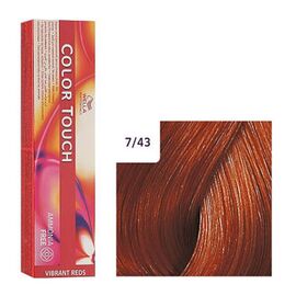 Безаміачна фарба для волосся Wella Professionals Color Touch Vibrant Reds 7/43, Блондин  мідно-золотистий, 60 мл, Номер краски: 7/43, фото 