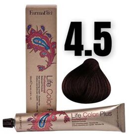 Стійка крем-фарба FarmaVita Life Color Plus 4.5,  Каштановий,100 мл, Номер краски: 4.5, фото 
