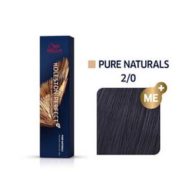 Фарба для волосся Wella Professionals Koleston Perfect ME+ Pure Naturals 2/0, Чорний натуральний, 60 мл, Номер краски: 2/0, фото 