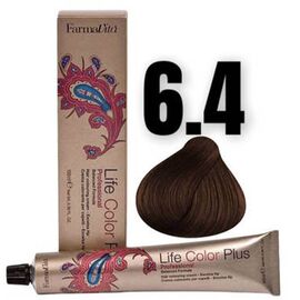 Стійка крем-фарба FarmaVita Life Color Plus 6.4,Темний блондин мідний, 100 мл, Номер краски: 6.4, фото 