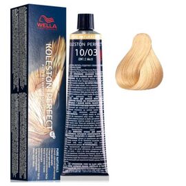 Фарба для волосся Wella Professionals Koleston Perfect ME+ Pure Naturals 10/03, Яскравий блонд натуральний золотистий,  60 мл, Номер краски: 10/03, фото 